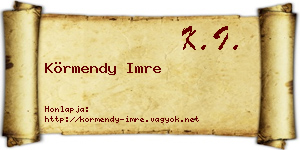 Körmendy Imre névjegykártya