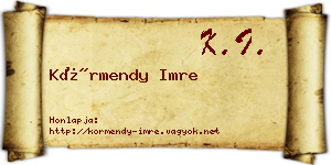 Körmendy Imre névjegykártya