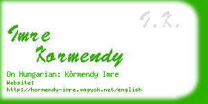 imre kormendy business card